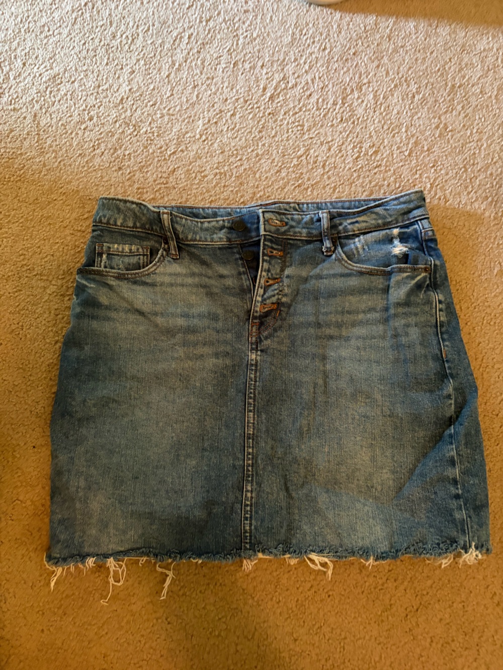 Old Navy Distressed Blue Denim Skirt